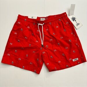 Trunks Surf & Swim Co. Mens Red Patriotic Swim Shorts Size XL
